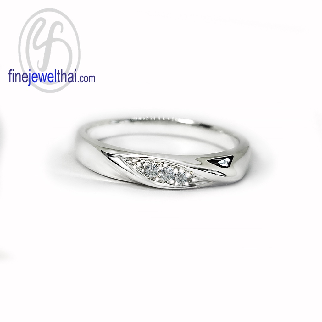 finejewelthai-แหวน-แหวนเพชร-เพชรสังเคราะห์-แหวนเงินแท้-diamond-cz-silver-wedding-ring-r1206cz-3p