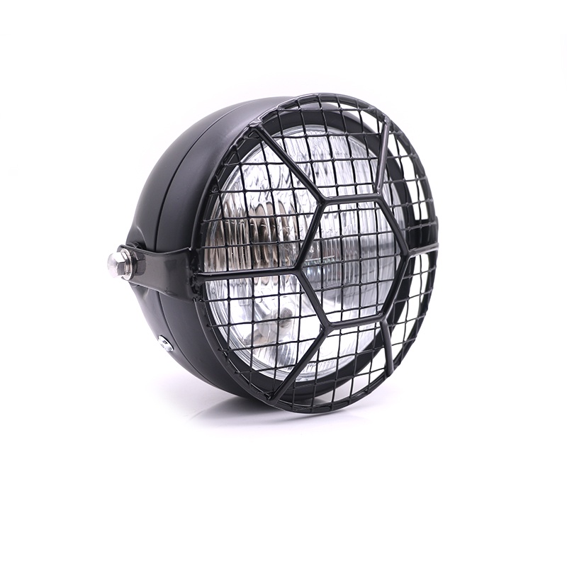retro-motorcycle-side-mount-headlight-with-head-light-lamp-mesh-grille-cover-mask-cruiser-chopper-cafe-racer-bobber-tour