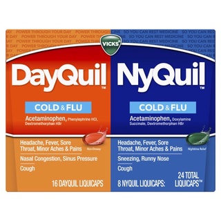 ภาพหน้าปกสินค้า🔥พร้อมส่ง72เม็ดที่ไทย🔥Vicks DayQuil & NyQuil SEVERE Cold & Flu Strength แก้ไข้หวัดบรรเทาเจ็บคอของแท้ 100%จากอเมริกา🇺🇸 ที่เกี่ยวข้อง