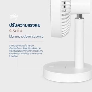 ภาพขนาดย่อของภาพหน้าปกสินค้าJipin USB Desktop Fan พัดลมตั้งโต๊ะ ลมแรง มีแบตในตัว คู่มือภาษาไทย จากร้าน topvalue.com บน Shopee