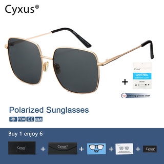 Cyxus แว่นตากันแดด เลนส์โพลาไรซ์ ทรงสี่เหลี่ยม สําหรับผู้หญิง และผู้ชาย UV400 1811