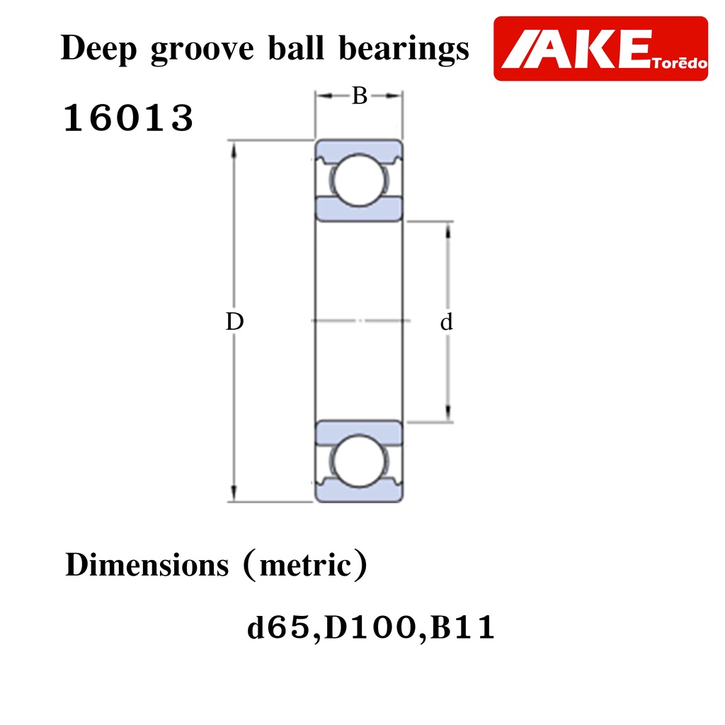 16013-ตลับลูกปืน-65x100x11-mm-ขนาดรูใน-65-มิลลิเมตร-ball-bearing-จำหน่ายโดย-ake