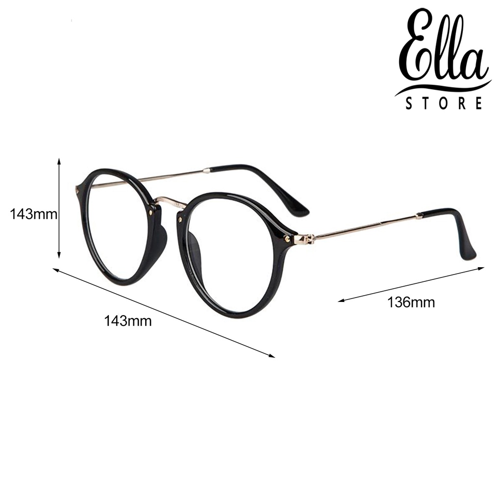 ellastore123-กรอบแว่นตาเรซิ่น-ทรงกลม-กันการสึกหรอ-สไตล์วินเทจ-สําหรับทุกเพศ-ทุกวัย