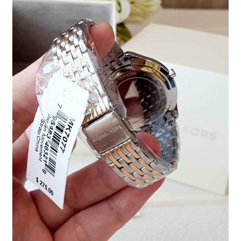 ผ่อน0-นาฬิกา-michael-kors-mk7077-womens-mindy-three-hand-two-tone-stainless-steel-watch-หน้าปัด-36มม-สีเงิน-โรสโกลด์