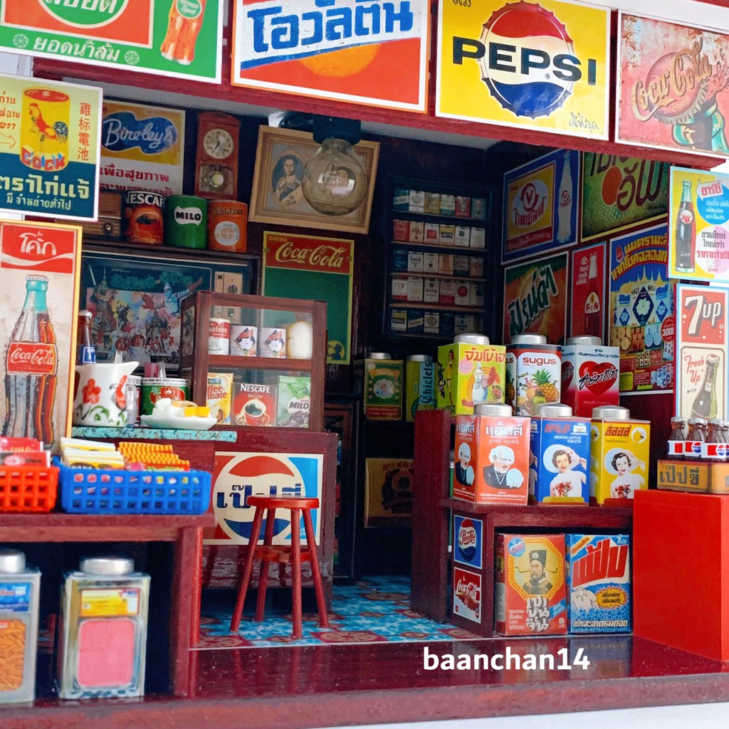 baanchan14-โมเดลร้านขายของชำ-ของจิ๋วร้านกาแฟ-ร้านขายของชำ-โมเดลจำลอง-ถวายพี่ไข่-ไอ้ไข่เด็ก-วัดเจดีย์-ร้านของที่ระลึก