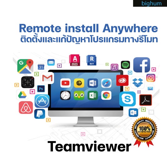 ภาพหน้าปกสินค้าติดตั้ง และแก้ปัญหา โปรแกรม ทางรีโมท Remote install Anywhere จากร้าน nantawathem บน Shopee