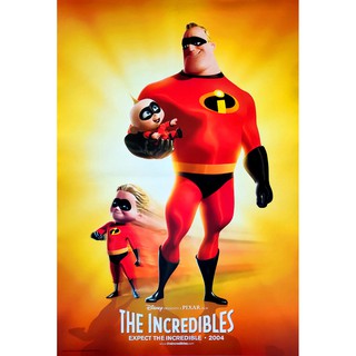 โปสเตอร์ หนัง การ์ตูน รวมเหล่ายอดคนพิทักษ์โลก The Incredibles 2004 POSTER 24”x35” 3D Anime Superhero Disney Pixar V1