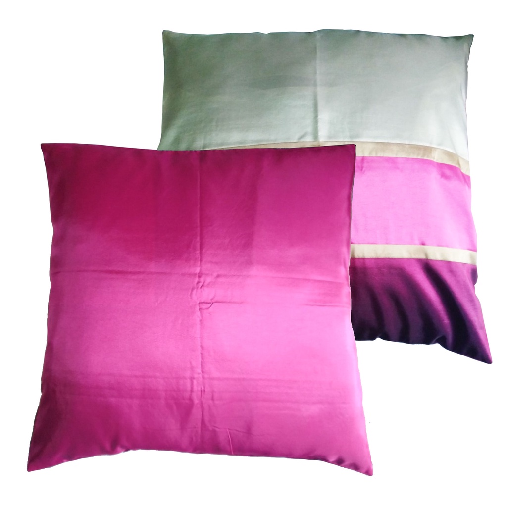 a32-thai-silk-pillow-covers-ปลอกหมอนอิง-three-tone-ลายเส้นหลากสีสรร-ไหมไทยผสม