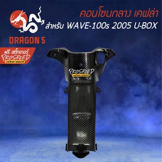 คอนโซนกลาง WAVE-100s 2005 UBOX เคฟล่า 6มิติ +ฟรี สติ๊กเกอร์ PROSPEED 1อัน สำหรับ WAVE-100s 2005 UBOX