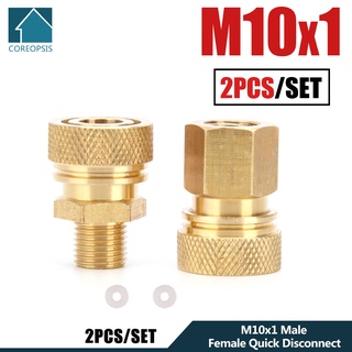 M10x1 1/8BSPP 1/8NPT 8 มม. ตัวเมีย ตัวผู้ เชื่อมต่อเร็ว ขั้วต่อ PCP ทองแดง ข้อต่อ ซ็อกเก็ต 2 ชิ้น / ชุด