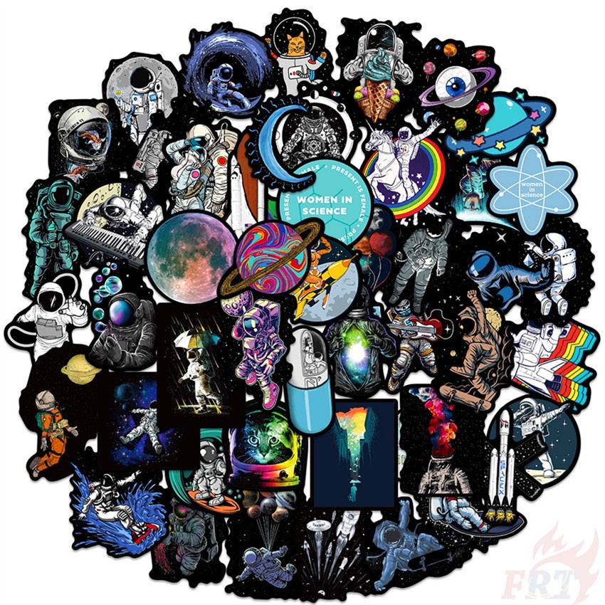 100Pcs/Set Classical Black Color . Outer Space Series A สติ๊กเกอร์ ...