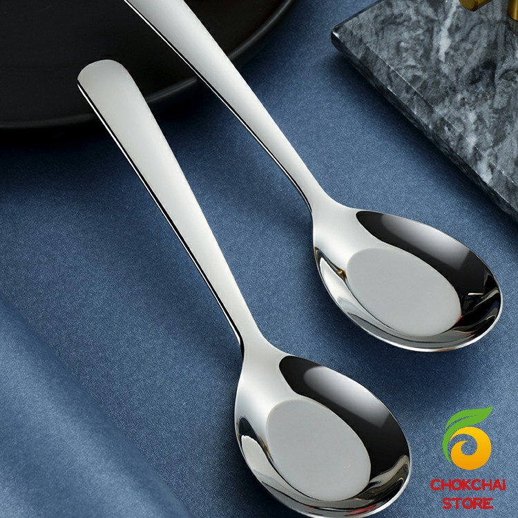 chokchaistore-ช้อนสแตนเลส-ช้อนข้าว-ช้อนซุป-ช้อนกลาง-ช้อนตักโจ๊ก-stainless-steel-spoon