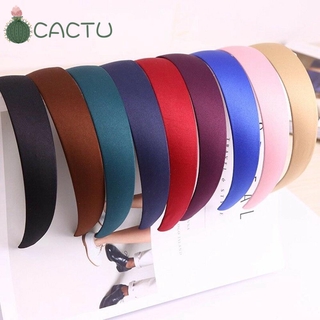 Cactu ที่คาดผม ผ้าซาติน สีพื้น 8 สี แฟชั่นสําหรับผู้หญิง