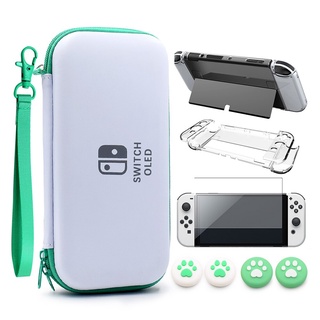 ภาพขนาดย่อของภาพหน้าปกสินค้าNintendo Switch OLED Storage Carry Bag Accessories Kit PC Clear Cover Case Screen Protector With Analog Grips for NS OLED จากร้าน koosir.th บน Shopee ภาพที่ 1