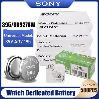 500PCS Original SONY 395 399 SR927SW AG7 SR927 LR927 195 1.55V Silver Oxide Battery For Watch Toy Control Calculator But