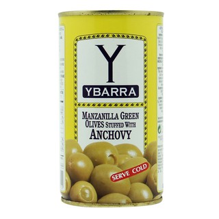 YBARRA Green Olives Stuffed wih Anchovies 350 g. มะกอกเขียวสอดไส้แองโชวี่ นำเข้าจากสเปน