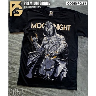 เสื้อยืดสีดำอินเทรนด์PG 57 Moon Knight เสื้อยืด หนัง นักร้อง เสื้อดำ สกรีนลาย ผ้านุ่ม PG T SHIRT S M L XL XXLS M L   XL