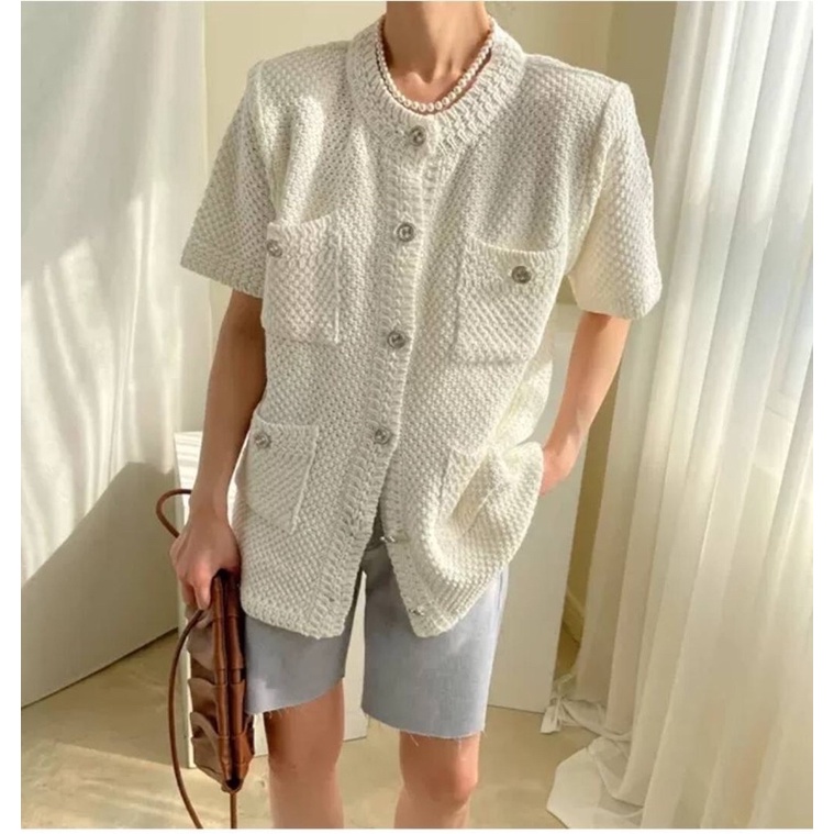 short-sleeves-knit-cardigan
