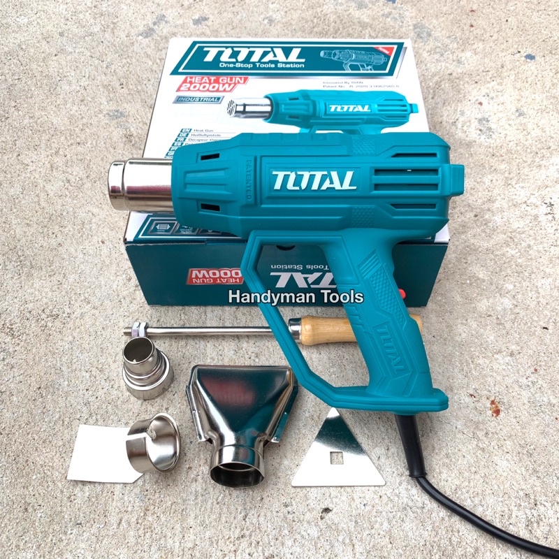 ราคาและรีวิวTOTAL รุ่น TB20036 (Heat Gun) เครื่องเป่าลมร้อน ปืนเป่าลมร้อน 2000 W พร้อมหัวเปลี่ยนกำหนดทิศทางลม