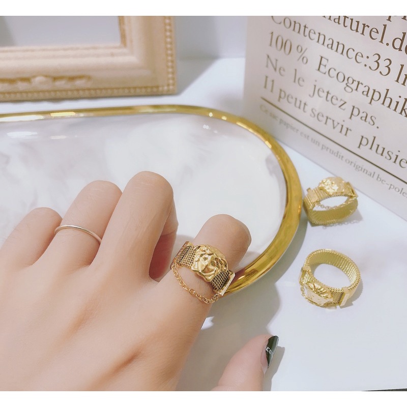 แฟชั่นใหม่-versace-แหวนแฟชั่นแหวนหัวแหวนหญิงเครื่องประดับ