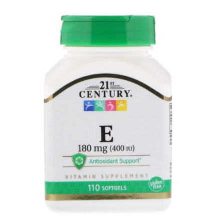 flash-sale-อาหารเสริมเพื่อสุขภาพ-21st-century-vitamin-e-180-mg-400-iu-110-softgels-อาหารเสริมผิวขาว