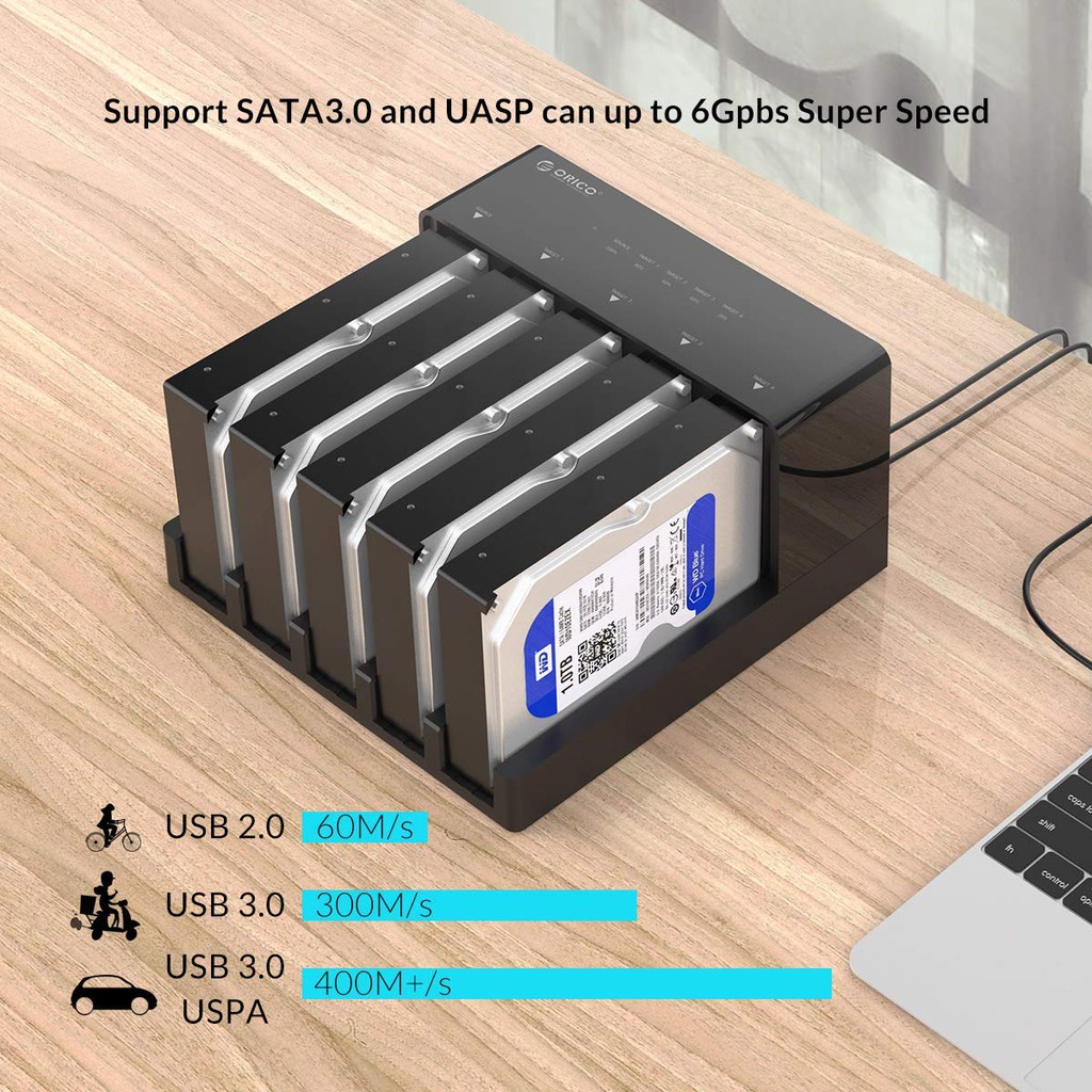 ภาพสินค้าORICO ตัวโคลนแบบออฟไลน์ SATA HDD 5 Bay ขนาด 2.5 นิ้ว 3.5 นิ้ว USB 3.0 สำหรับฮาร์ดไดรฟ์ สูงสุด 16TB (6558US3) จากร้าน orico.th บน Shopee ภาพที่ 3