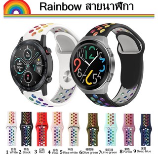 สินค้า สายนาฬิกา Huawei watch GT3 / Samsung Galaxy Watch Active2 Strap Huawei watch GT 2 / Huaweiwatch gt 2 pro / Amazfit GTR 2 / Amazfit GTR 3 / GTR 2e / Amazfit bip u pro / สาย Amazfit GTS 2/Amazfit GTS 2mini/Garmin venu/ vivoactive 4 Silicone Rainbow สาย