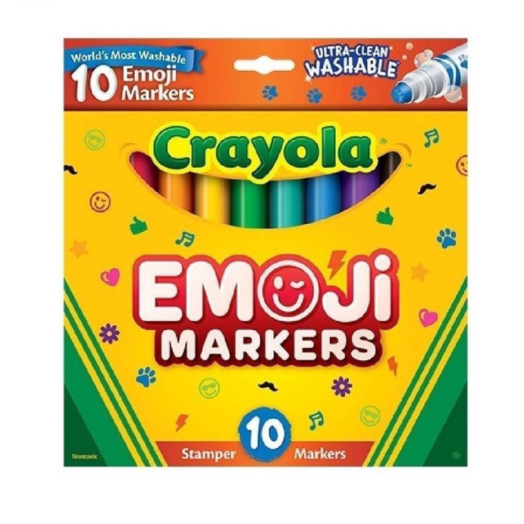 crayola-emoji-markers-10-ultra-clean-washable-สีเมจิกหัวแสตมป์10สี