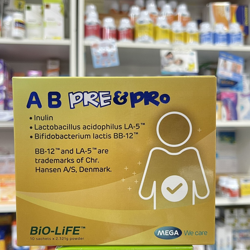 ภาพสินค้าMega We Care A B Pre&Pro 10 sachet เมก้าวีแคร์ เอ บี พรีแอนด์โพร 10 ซอง Prebiotic + Probiotic จากร้าน nongrx บน Shopee ภาพที่ 3