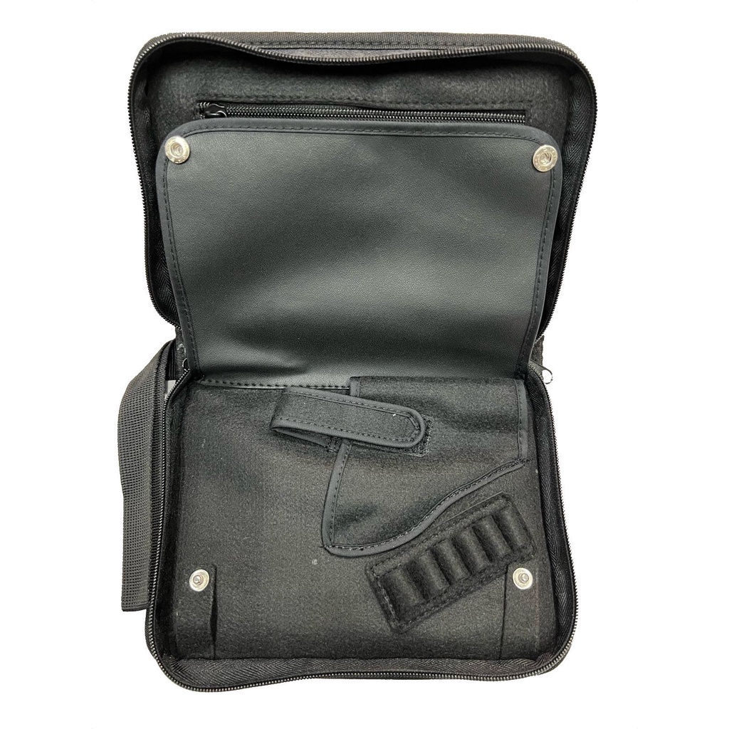 ภาพหน้าปกสินค้ากระเป๋าใส่ลูกโม่ .38 ขนาด 2 นิ้ว สามารถใช้เป็นกระเป๋าเอกสารได้ (สีดำ)ขนาดกว้าง 6.5" ยาว 8.8" หนา 1.8"