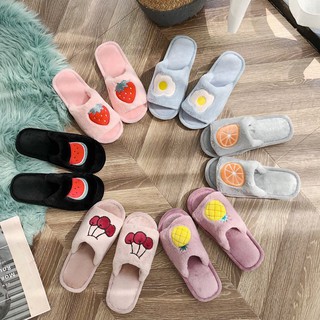 ⚡️ส่งไวจากไทย⚡️(SH-1-06) รองเท้าใส่เดินในบ้าน รองเท้าสลิปเปอร์ slippers ลายผลไม้ ไข่ดาว น่ารักมากใส่สบาย