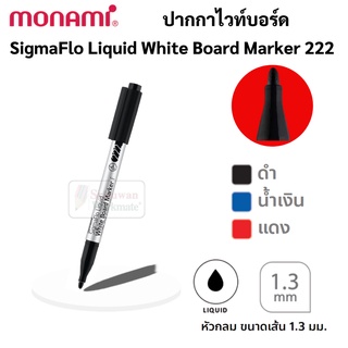 ภาพหน้าปกสินค้าปากกาไวท์บอร์ดหัวเล็ก 1.3 mm Fine Tip รุ่น 222 ปากกาไวท์บอร์ด โมนามิ Monami Whiteboard Marker Sigma Flo Liquid F 222 ซึ่งคุณอาจชอบสินค้านี้