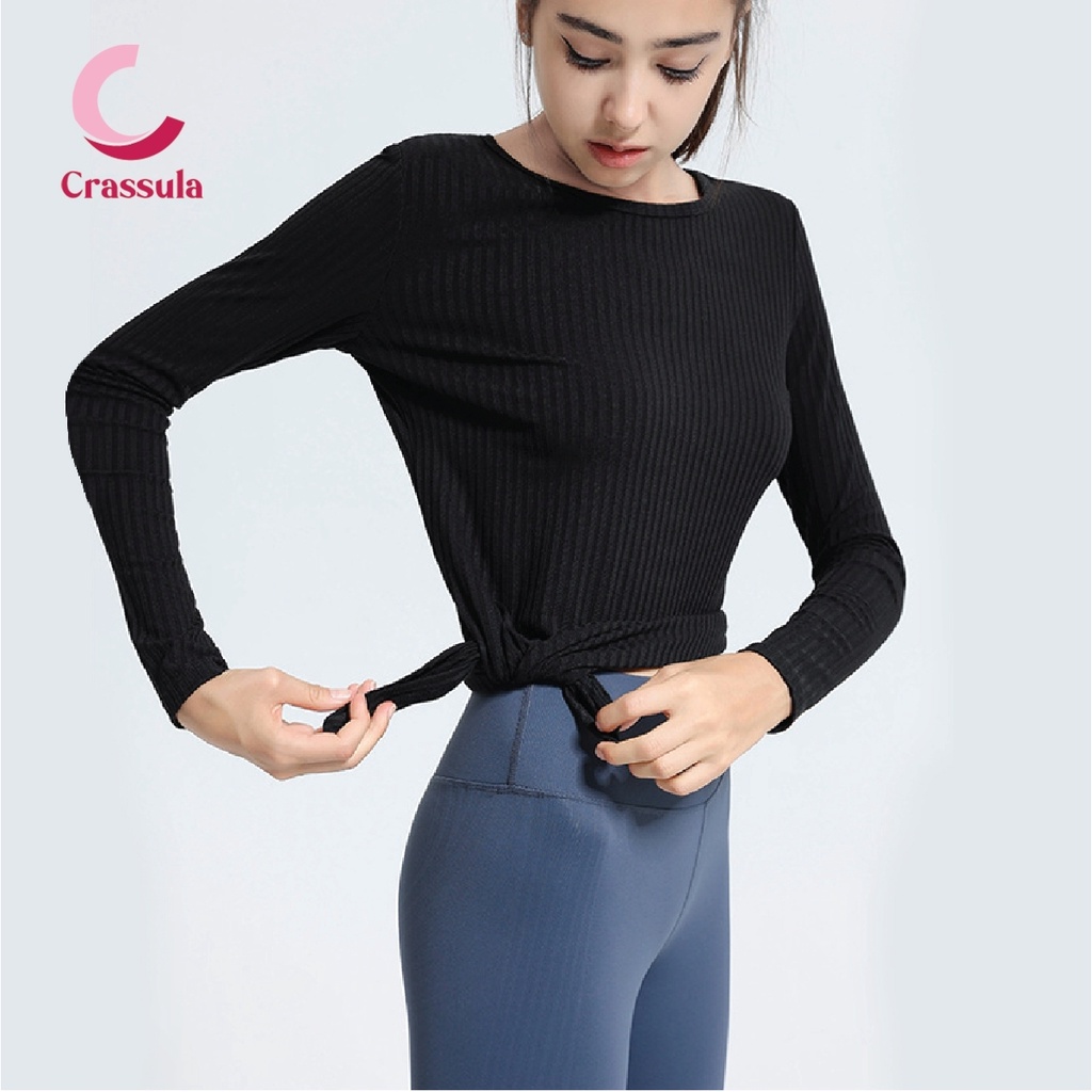 crassula-เสื้อออกกำลังกายแขนยาว-ผ้าร่องใหญ่-สวมใส่สบาย