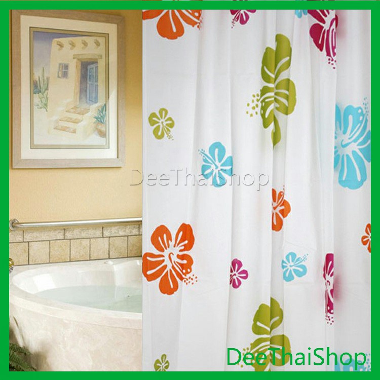 deethai-ม่านกั้นห้องน้ำ-ม่านกันน้ำ-ม่านพลาสติก-ม่านกันน้ำ-shower-curtain