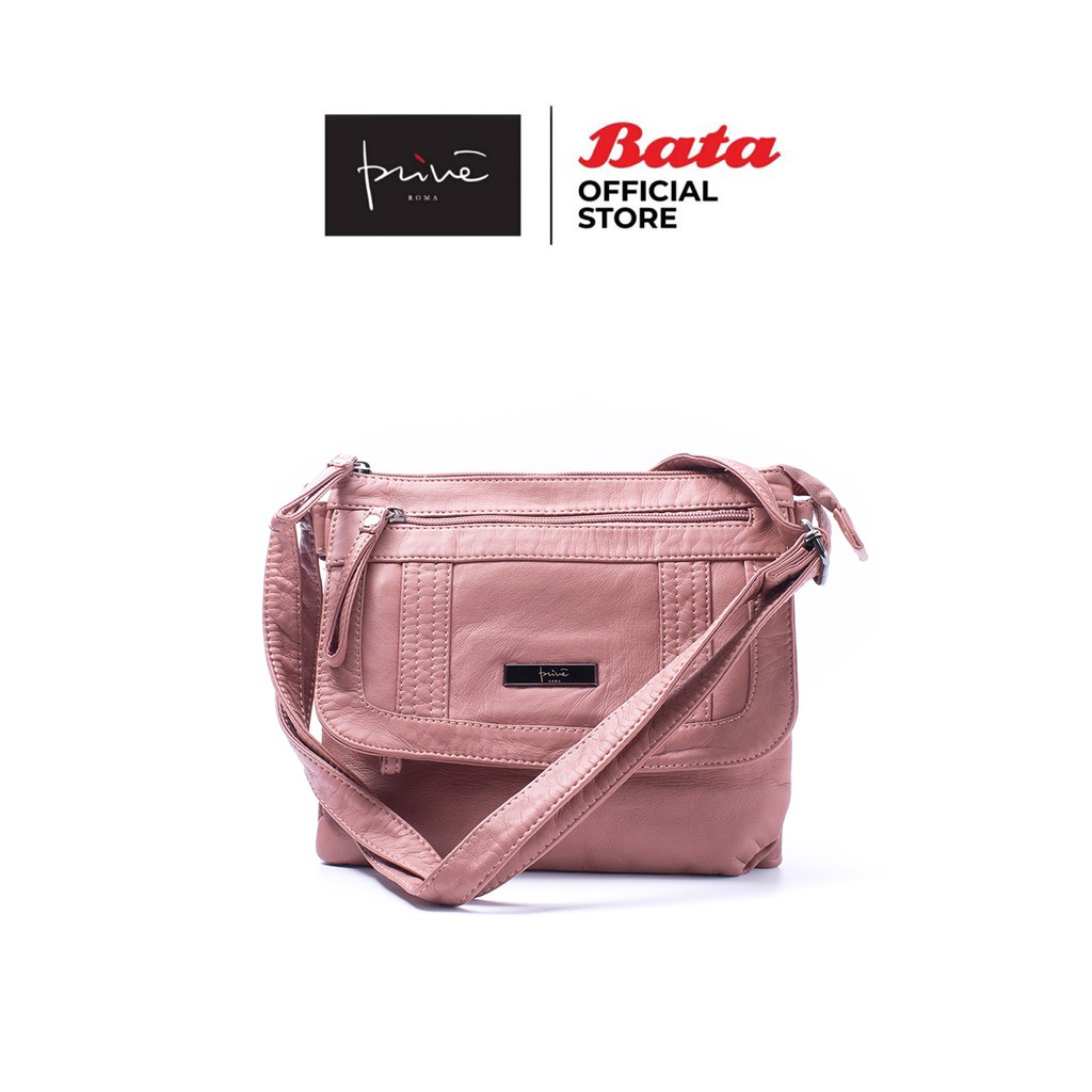 bata-บาจา-ยี่ห้อ-prive-กระเป๋าสะพายข้าง-กระเป๋าลำลอง-ทรงนิ่ม-หนังเทียม-ความจุเยอะ-รุ่น-dara-สีชมพู-9925258