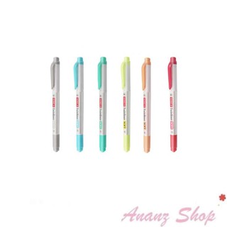 ปากกาไฮไลท์ ปากกาเน้นข้อความ คละสี สีพาสเทล สองหัว แพ็ค 6 ด้าม Twinliner Dong-A