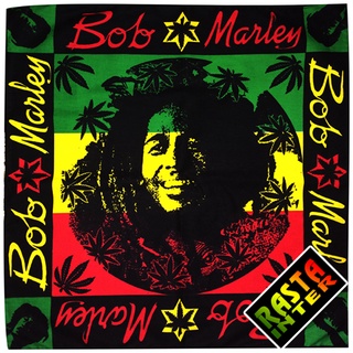 ผ้าเช็ดหน้า ผ้าพันคอ ผ้าโพกหัว ลาย Bob Marley