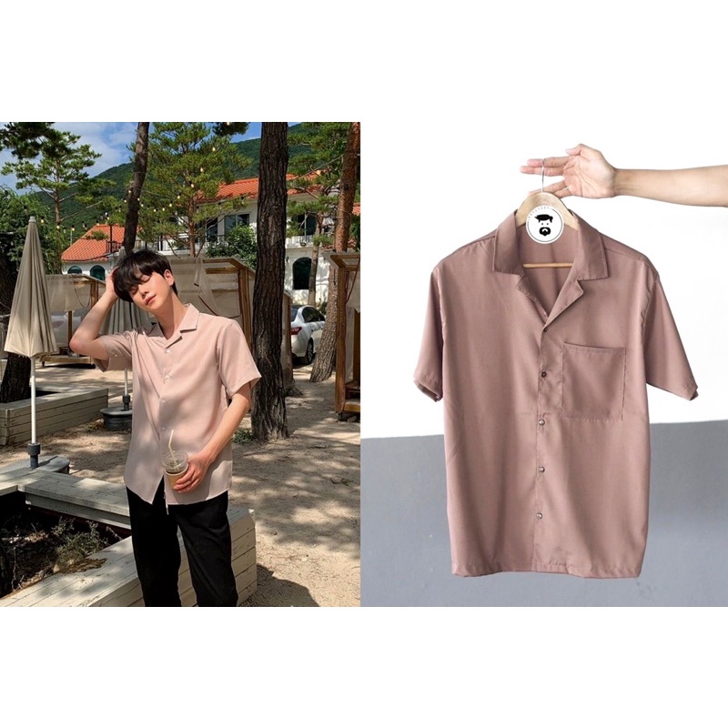 ภาพสินค้าเสื้อฮาวาย สีพื้น Freesize เสื้อเชิ้ตเกาหลี แขนสั้น ชาย/หญิง จากร้าน baystore2015 บน Shopee ภาพที่ 5