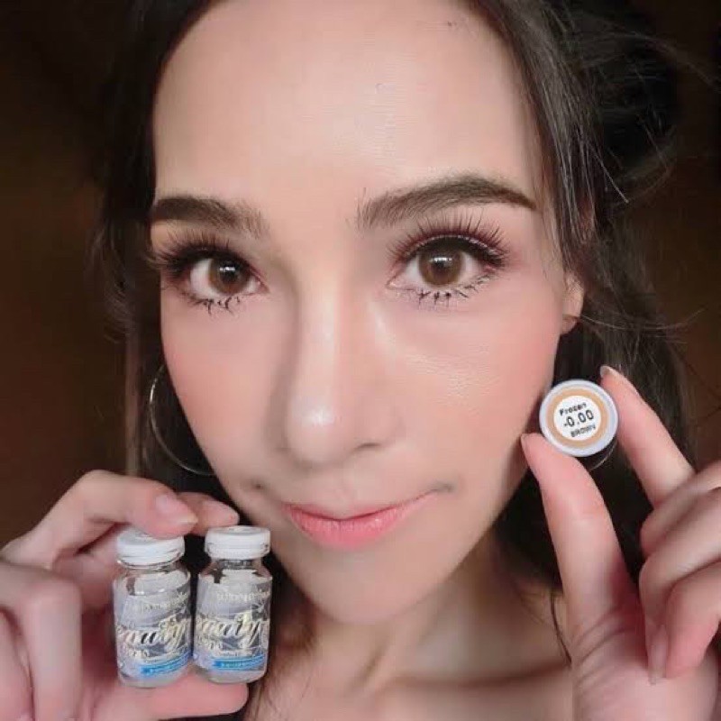 คอนแทคเลนส์-frozen-brown-beautylens-เลนส์อั้มคุณภาพสูงค่าอมน้ำ-55-สีน้ำตาลขนาดมินิมีสายตาสั้น-50-1000-ของแท้-100