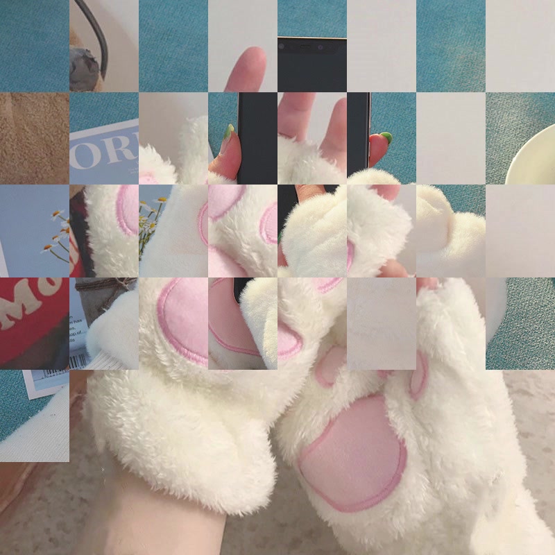 ถุงมือตุ๊กตาหมี-อุ้งเท้าแมว-แบบนิ่ม-แบบครึ่งนิ้ว-สําหรับผู้หญิง-จํานวน-1-คู่