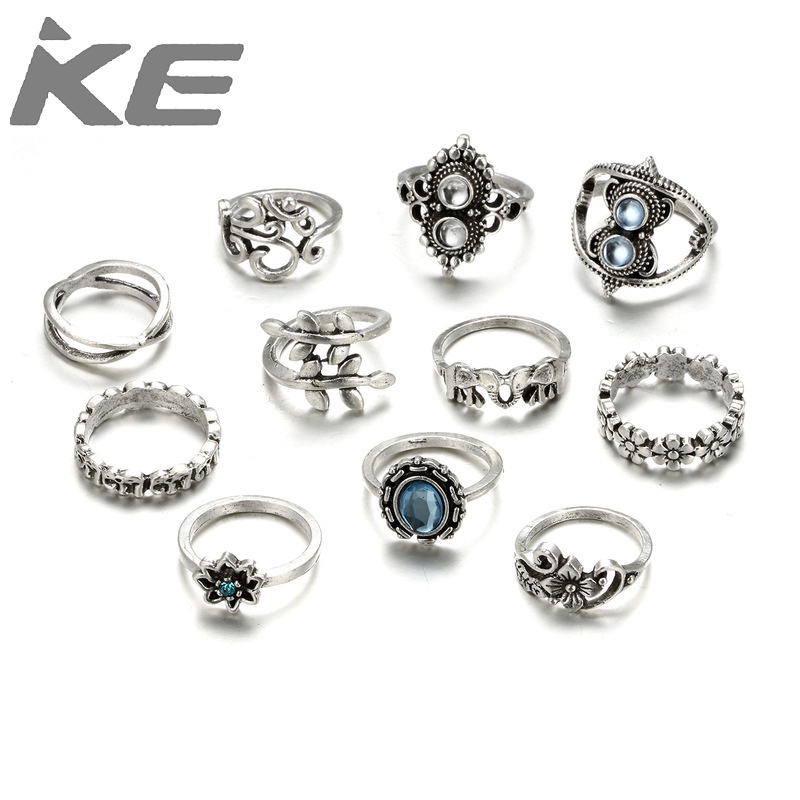 vintage-geometric-oval-sapphire-set-ring-elephant-vine-leaf-lotus-diamond-11-piece-set-ring-fo