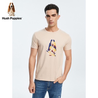[100% Cotton] เสื้อยืดแขนสั้น ผ้าฝ้าย พิมพ์ลาย Hush Puppies แฟชั่นฤดูร้อน สําหรับผู้ชาย