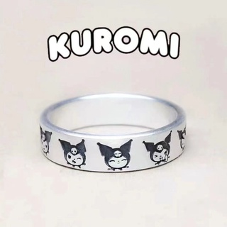 SANRIO แหวนคู่รัก ลายการ์ตูนคิตตี้ Kuromi Cinnamoroll น่ารัก ปรับได้