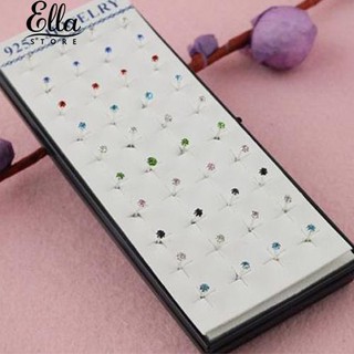 20Pairs ของผู้หญิงเรียบง่ายผสมสี 2mm Rhinestone ear studs ต่างหู