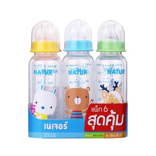 ภาพหน้าปกสินค้าขวดนมNatur 8oz.แพค6ขวด  คอแคบ ที่เกี่ยวข้อง