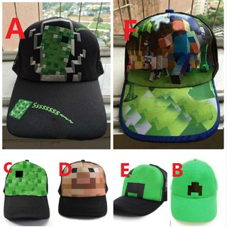 หมวกเบสบอล พิมพ์ลายการ์ตูน Minecraft สามารถปรับได้ สําหรับเด็ก มี 6 แบบ