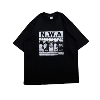 เสื้อยืดโอเวอร์ไซส์เสื้อยืด แขนสั้น พิมพ์ลาย Nwa Graatest HITS BLACKS-3XL