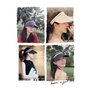 ราคาหมวก​สานครึ่งหัว หมวกสานกันแดด หมวก สไตล์เกาหลีหมวกพร้​อ​มส่ง​🧢 สีสวย    งานดี