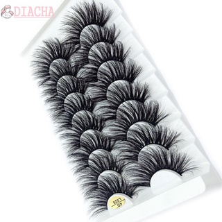 DIACHA SKONHED 8 Pairs Cruelty-free False Eyelashes Eye Makeup Tools 4D Mink Eye Lash Extension Wispies Fluffy Full Volume Thick Multilayered Effect Long Natural Woman Handmade 25MM Lashes