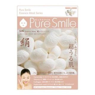 PURE SMILE แผ่นมาส์กหน้า เพียว สไมล์ สูตรสารสกัดจากรังไหม ชุดละ 7 ชิ้น